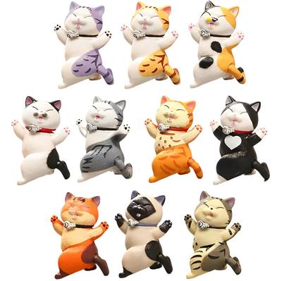 Fogman Cat Figurine Ornament Goods Mini Figure Merchandise Gacha Capsule Toy Gift (Applause 10-Piece Set)
