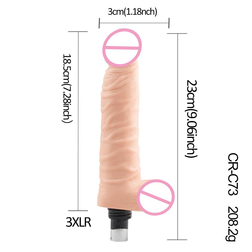 FREDORCH Sex Machine Attachment 3XLR 3PRONG Attachment Dildo For Women and Men Sex Masturbation Love Machine Dildo Sex Toys