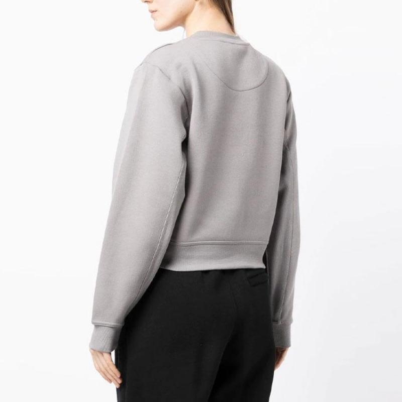 adidas X Stella McCartney Logo Print Rundhals-Sweatshirt Damen Oberteile Grau HR2528