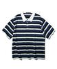 TRIP LE SENS Surfer Stripe Waffle Polo Shirt_Black