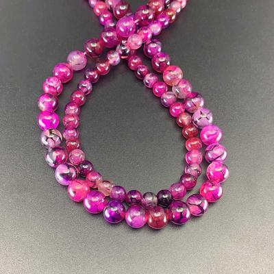 1 Strang/Lot 6 8 10 mm Naturstein Rose Red Dragon Agat Runde lose Distanzperlen für Schmuckherstellung DIY Halskette Armband