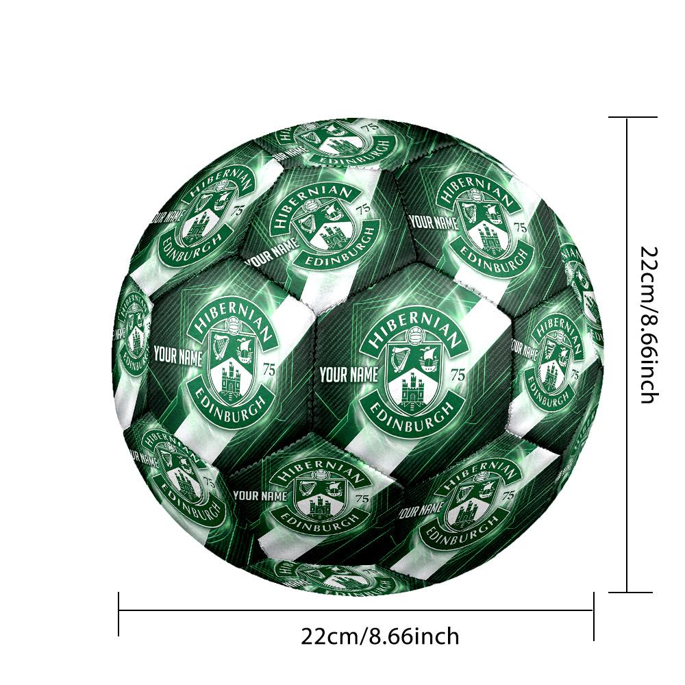Personalized Size 5 Football Hibernian FC Pattern Outdoor Game Sports Ball Gift