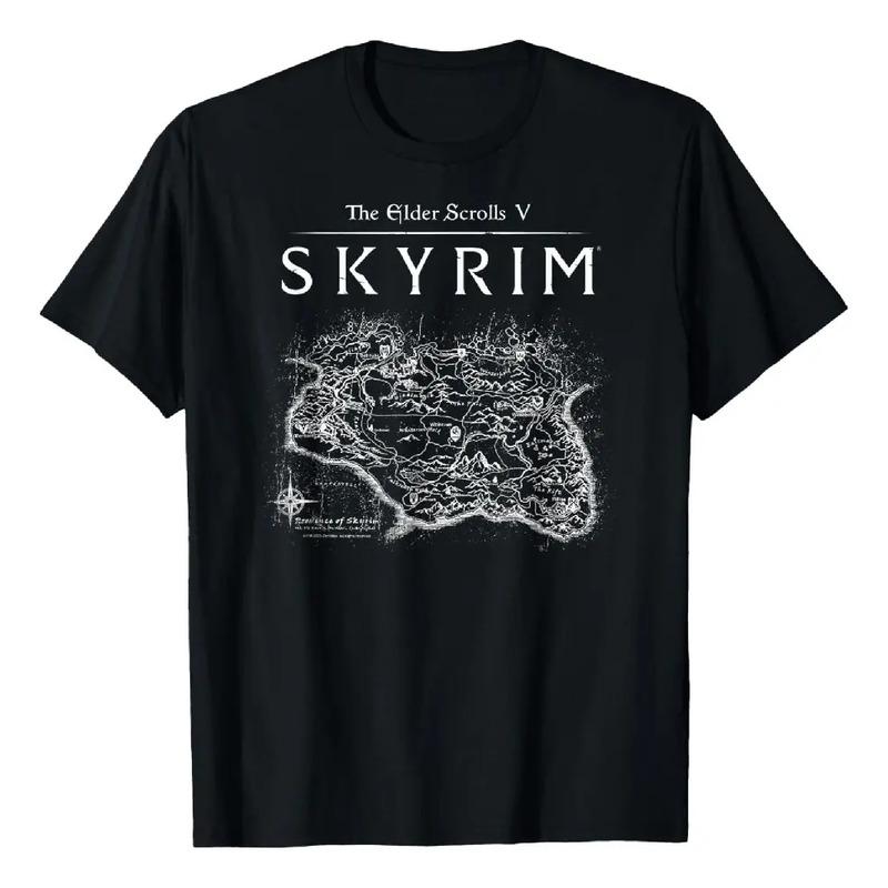 Camiseta De Videogame Skyrim Province Map S