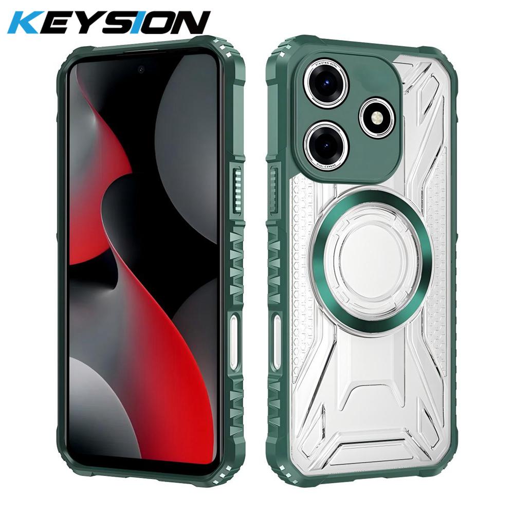 

KEYSION Transparent Magnetic Case for OPPO A5 Pro 5G Soft Silicone+PC Heavy Duty Shockproof Phone Back Cover for OPPO A5 Pro for OPPO A5 Pro 5G зелений