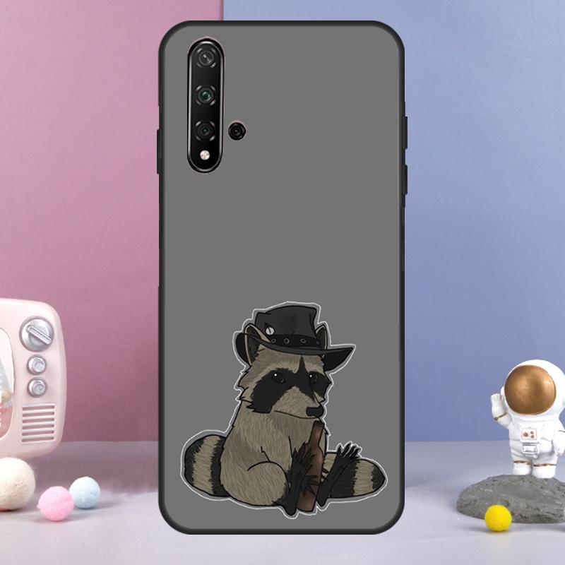 Cartoon Raccoon Kawaii For Huawei Nova Y60 Y61 Y70 Y72 Y73 Y90 Y91 9 10 SE 7i 8i 11i 12i P30 P40 Lite P60 Pro Case