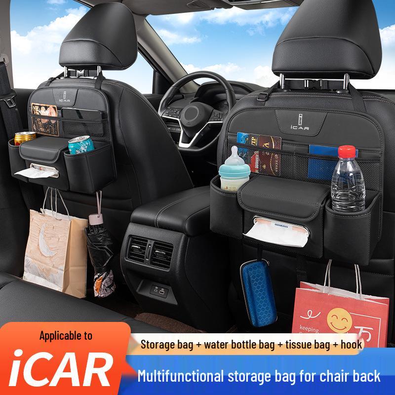 ICAR V23 03T Multifunktionaler Getränkehalter und Aufbewahrungstasche für die Rückseite des Autositzes