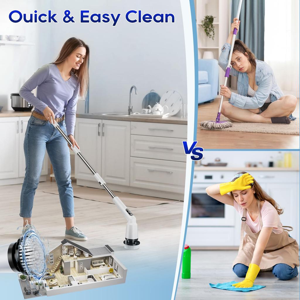 Electric Bath Polisher with 8 Switchable LED Battery Level 3 Speed Powerful 150 Minutes of Continuous and Angle Length IPX7 PSE Suitable for Multiple