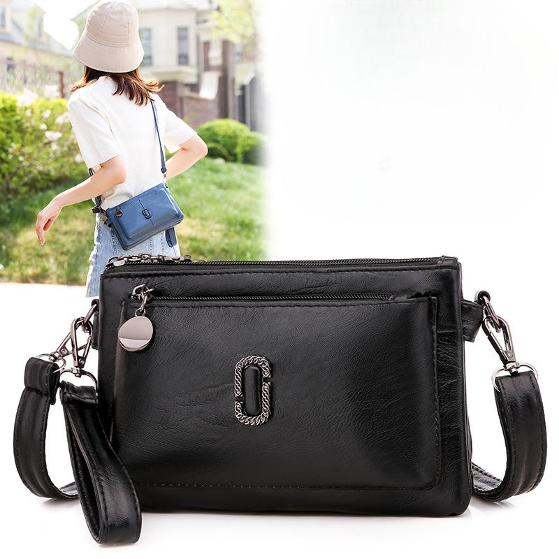 Large-capacity Single-shoulder Bag Versatile for Women Soft Leather Small Square Bag Lightweight Multi-layer Crossbody Bag