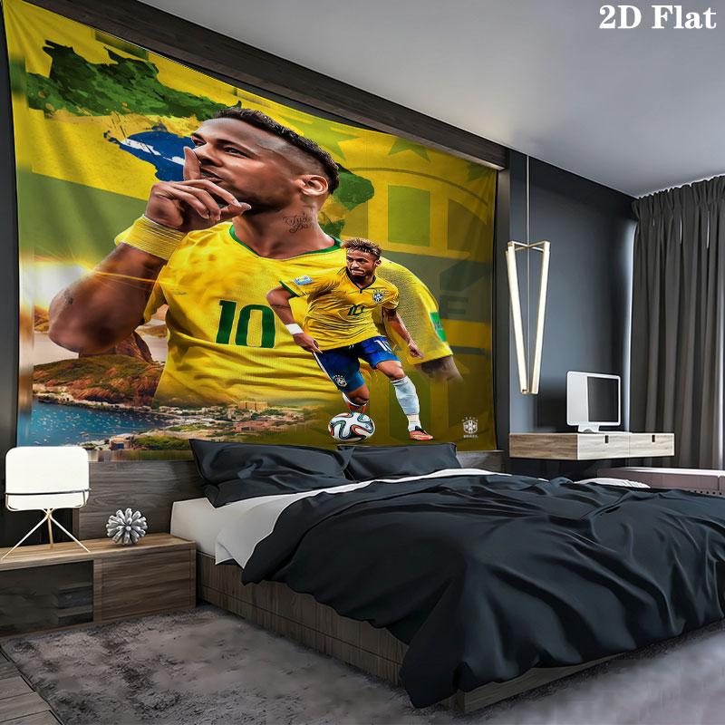 Neymar Wall Tapestry Aesthetic Wall Hanging Printed Fabric Blanket Decorative Tapestries for Bedroom Living Room Home Decor