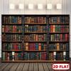 1Pcs Vintage Bookshelf Library Study Room Decoration Background School Backdrop Decorations For Photo Studio Photo Booth Party