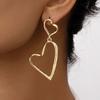 Vintage Double Love-heart Earrings Personality Earrings Retro French Style High Graded Ear Jewelry Valentines Gift