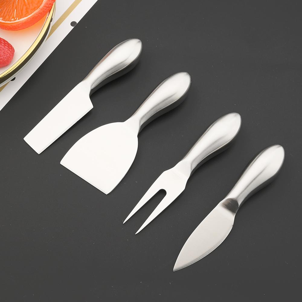 6Pcs/Set Matte Silver Mini Knife Fork Chisel For Butter Cheese Slicer Cutter Stainless Steel Cutlery Tool Kitchen Gadget