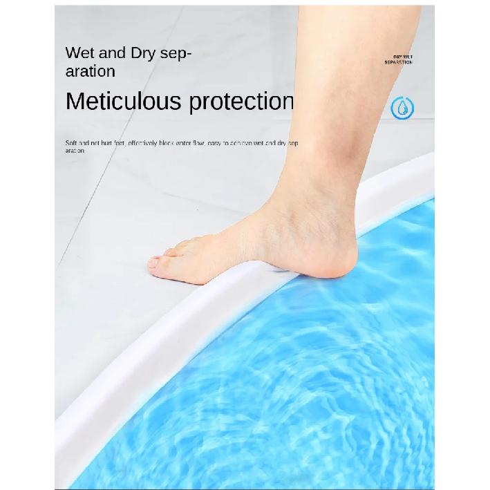 Bathroom Water Stopper Water Retaining Bendable Strip Dry &Wet Separation Silicone Seal Strip Blocker Shower Dam Flood Barrier