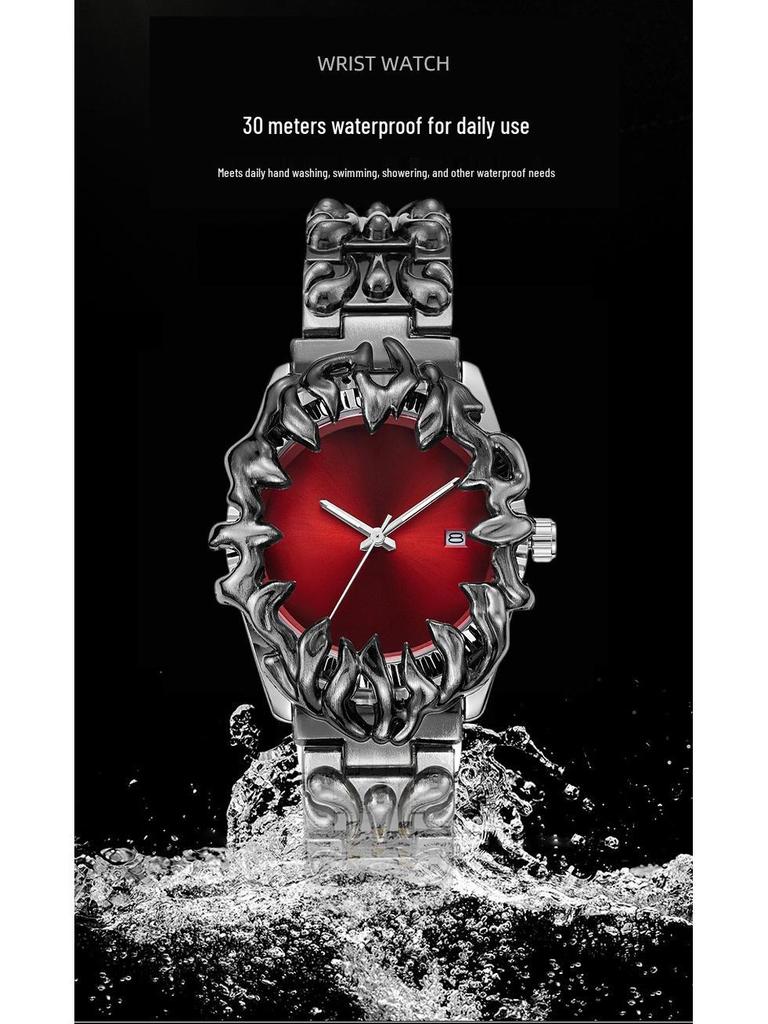 Millennium Y2K Alien Claw Alabaster High-End Waterproof Quartz Watch