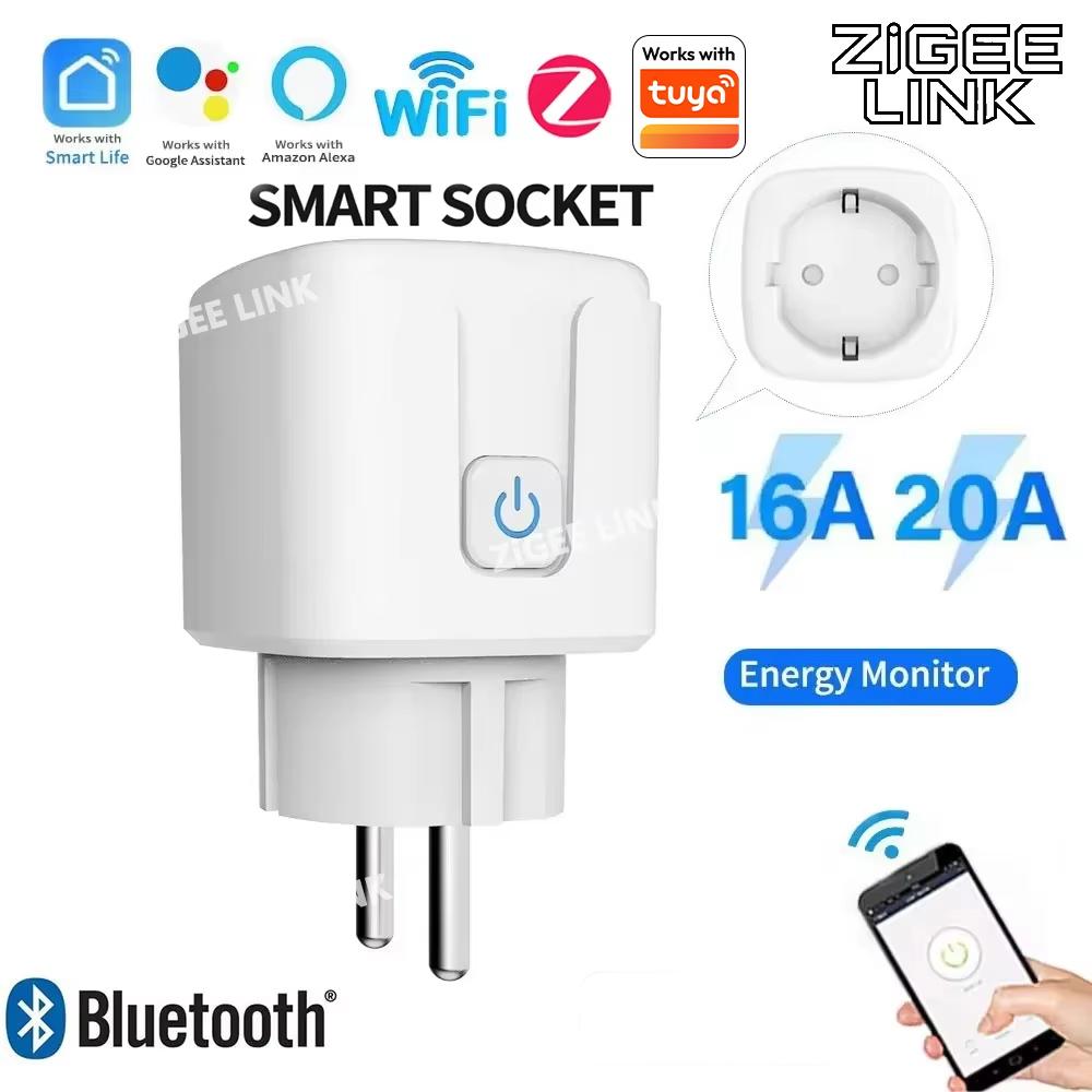 Smart Plug EU WiFi Zigbee Socket 16A/20A Power Monitor Smart Life APP Control Remote Timer Voice Control Alexa Google Home