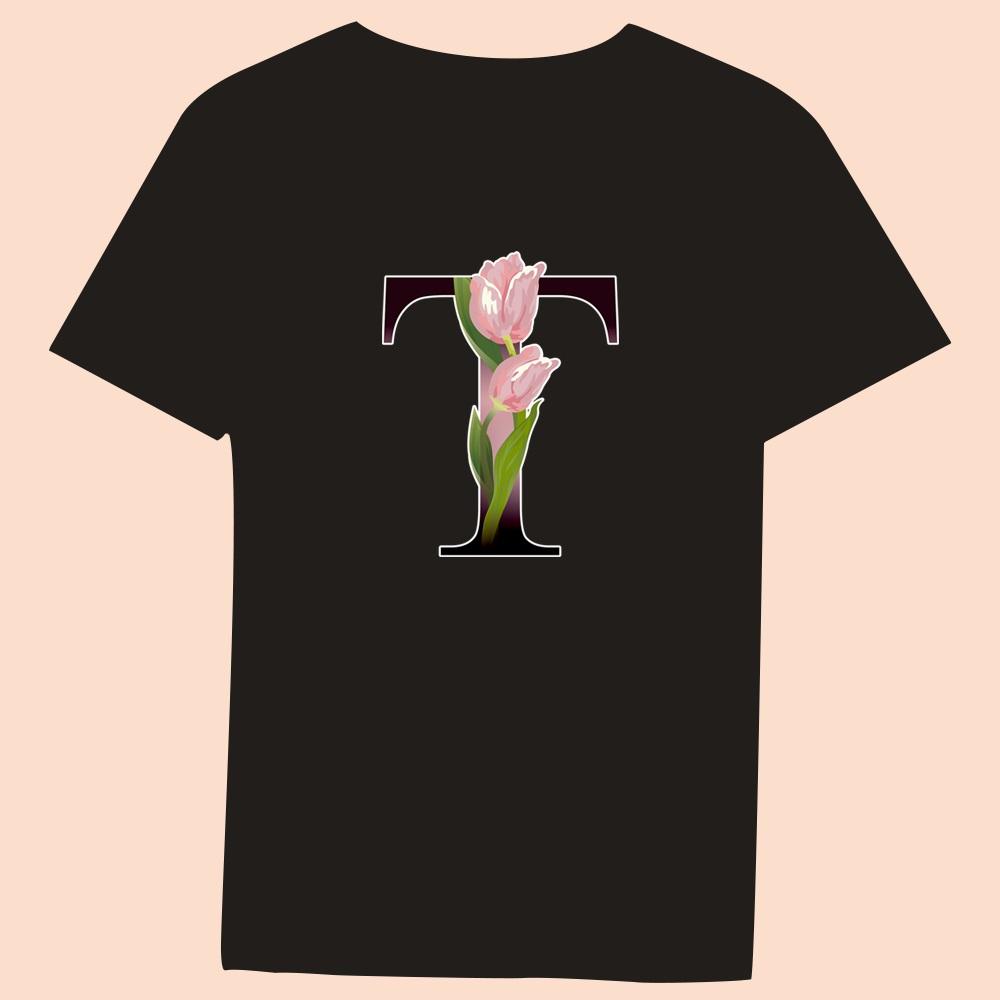 

Женская футболка с цветочным принтом и буквенным принтом, повседневная черная рубашка с круглым вырезом, футболки с короткими рукавами, 2022, тонкие мягкие топы в стиле Харадзюку, одежда 6XL