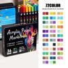 Dual-Ended Two-Color Acrylic Markers Set - 72 Colors for Kids' Painting & Doodling