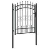 KAMPEN Fence Gate with Spear Top Design 103 X 175 Cm Steel Gray