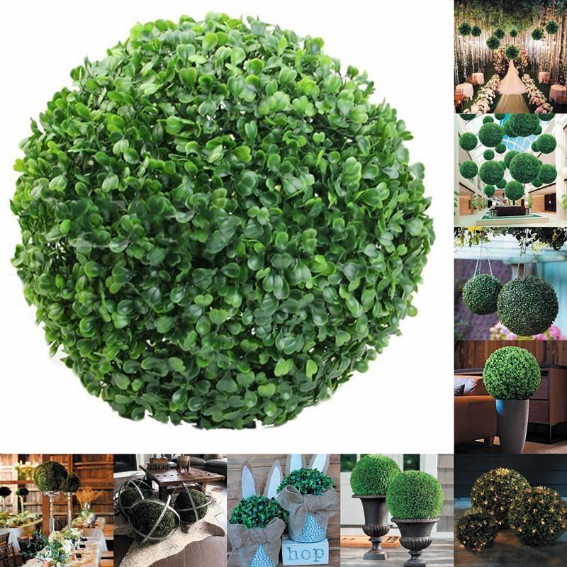 Artificial Plant Topiary Balls Wedding Home Garden Decor Green Plastic Plant Grass Balls