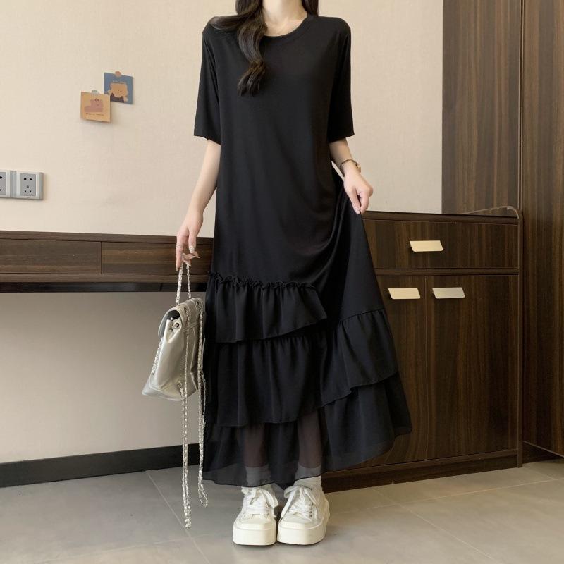 Sommerkleid für Damen in Übergröße, fleischbedeckend, lässig, mittellange Kleider
