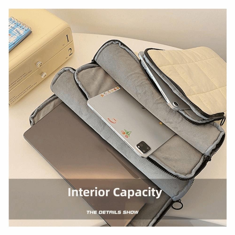 Quilted Puffer Pillow Laptop Sleeve 9-16 Inch Puffy Tablet Pouch Professional Carrying Case Travel