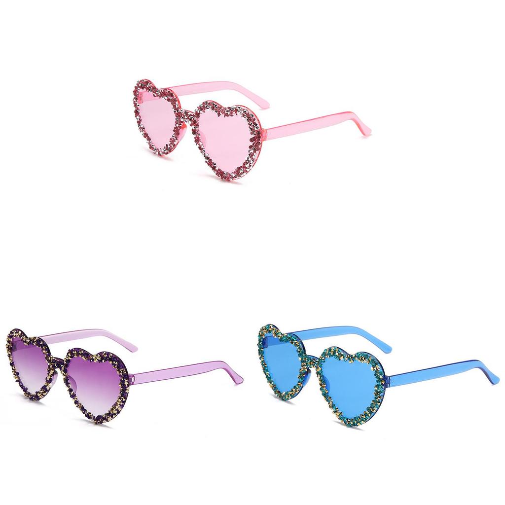 New Unisex Heartshaped Clear Jelly Sunglasses With Handmade Rhinestones For Summer Parties