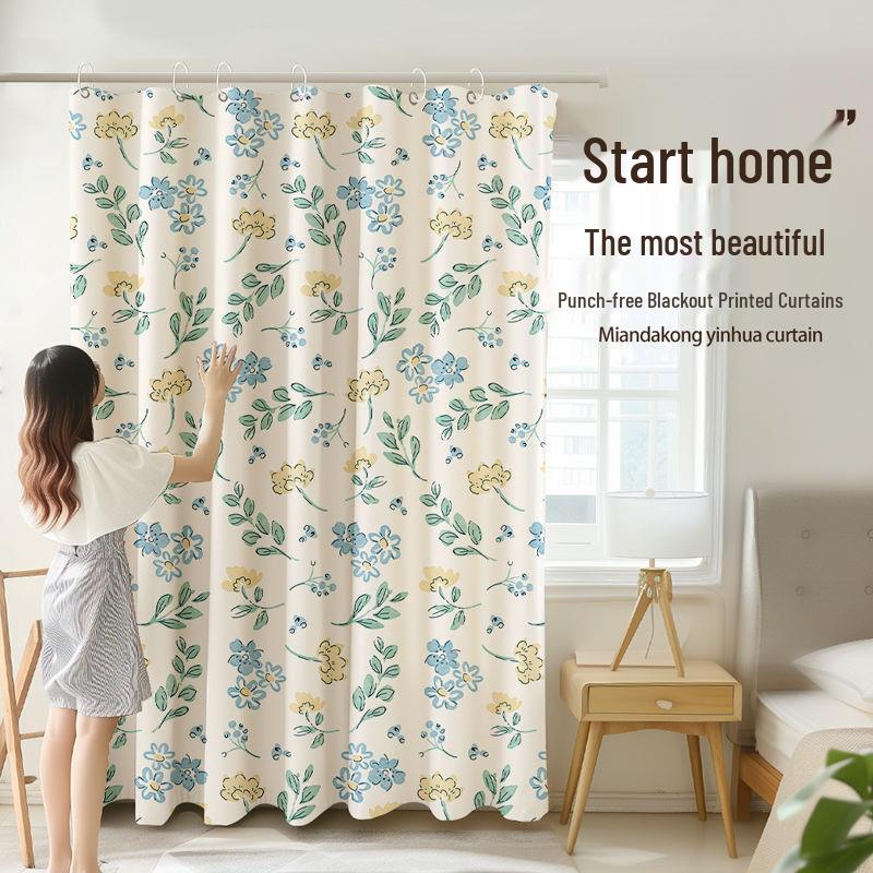Punch-Free Movable Room Divider Curtain for Bedroom Privacy