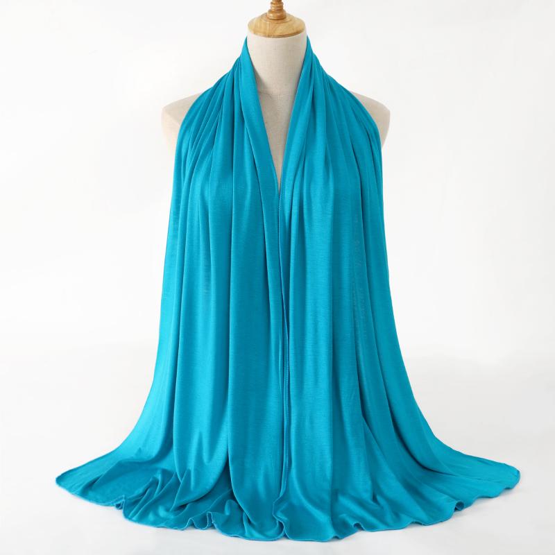 New Women Modal Cotton Jersey Hijab Ramadan Fashion Plain Soft Long Turban Scarf Shawls Islamic Ladies Headscarf Bandana