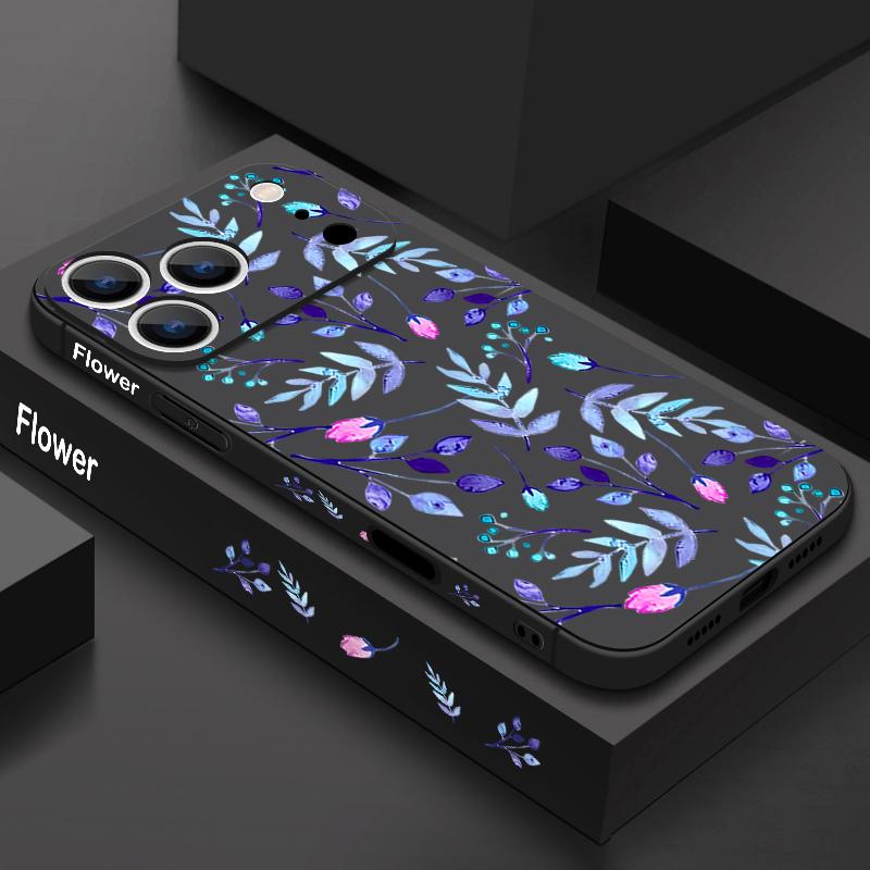 Colorful Leaves Case For iPhone 17 Pro Case for iPhone 17 16 15 14 13 17 Pro Max 16e 15 16 Plus Shockproof TPU Silicone Lanyard Phone Cover