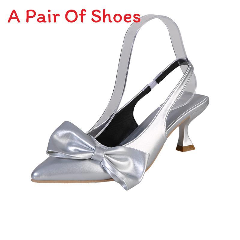 Summer Womens Butterfly Bow Backless Slip On Shoes With Rubber Sole For Casual Wear