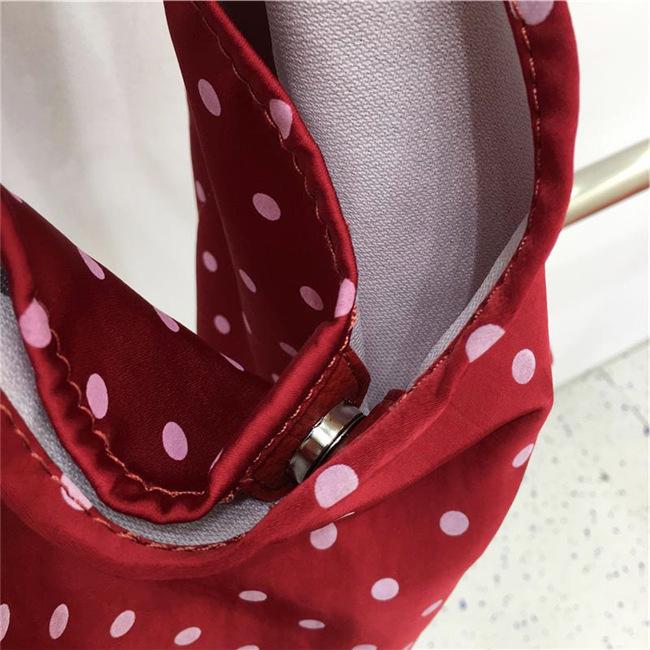 Seasonal Japanese & Korean Polka Dot Floral Tote Bag - Women's Shoulder Bag