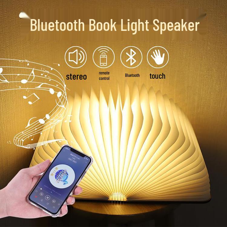 LED Book Lamp with Bluetooth Music, Touch-Control Color Changing, and Dimmable Night Light