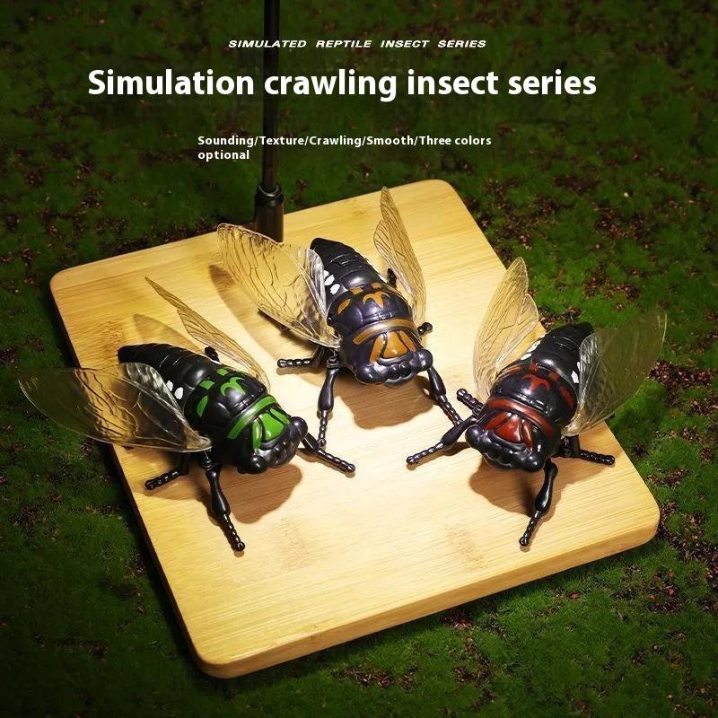 1 Piece Creative Prankster Animated Insect Toy Model Wind Up Cicada Insect Bionic Toys Children's Plastic Animals Wind Up Toy