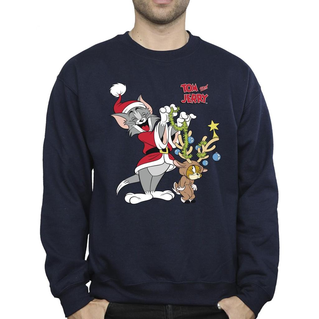 Tom & Jerry Mens Christmas Reindeer Sweatshirt