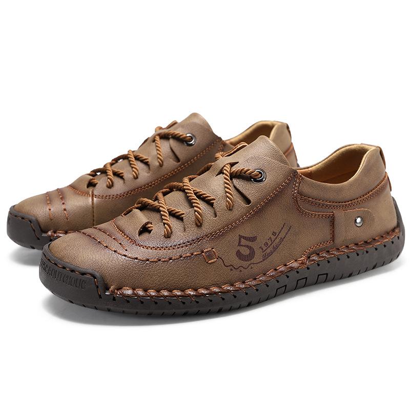 

Большие размеры 4748 Обувь Doudou мужская корейская версия модная мягкая подошва универсальная дышащая полая повседневная кожаная обувь для вождения летняя обувь 48 хаки