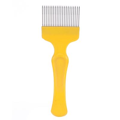 21 Tines Honey Cutter Non Slip Stainless Steel Beekeeping Honey Uncapping Fork Yellow