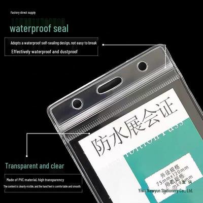 Transparent Waterproof ID Badge Holder with Lanyard for Students and Workers
