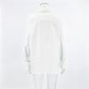 Womens Loose Fit Cotton Button-Down Shirt White Casual Office Blouse 2026
