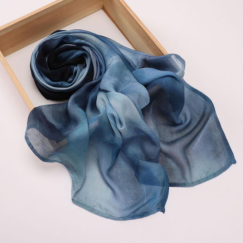 Boho Watercolor Soft Muslim Hijabs Women Floral Breathable Shawl Wrap Scarf Hijab Floral Print Ramadan Headscarf Islamic Turban