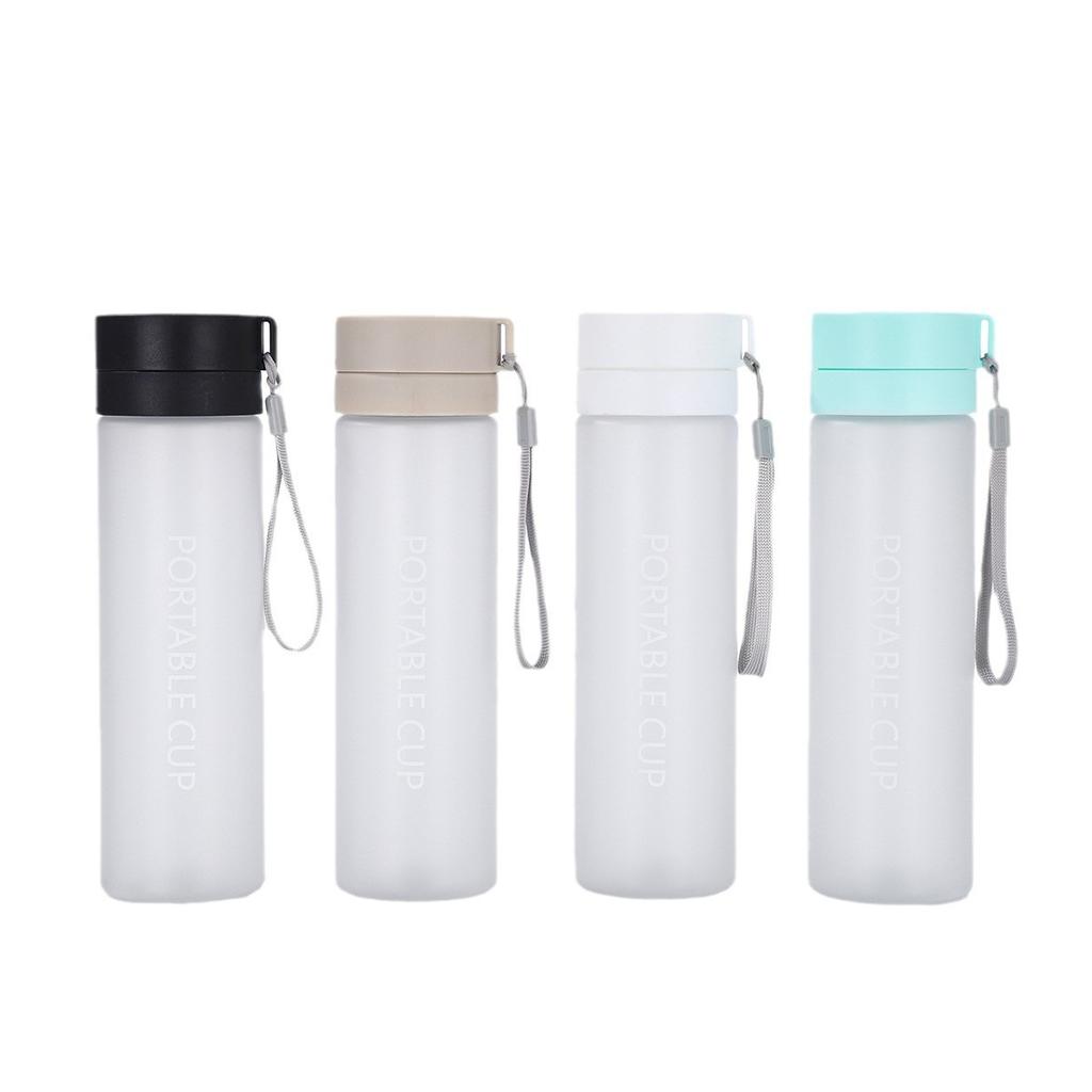 Water bottle double cover frosted plastic cup large capacity with tea leak sports kettle outdoor portable with lifting rope cup wholesale