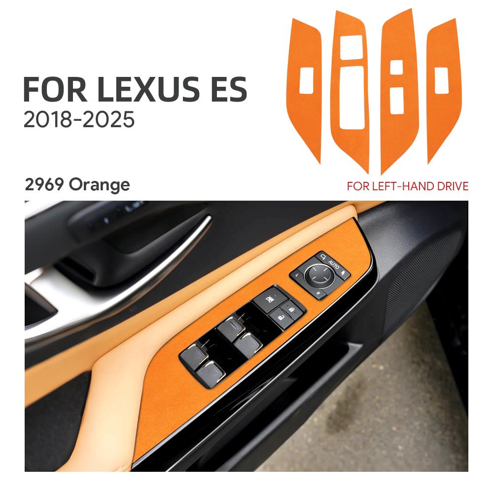 For Lexus ES ES200 ES250 ES300h ES350 2018- 2024 2025 Top Suede Sticker Window Switch Lifter Panel Car Interior Accessories