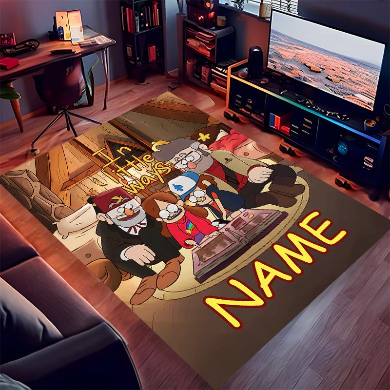Custom personalization Gravity Falls Print Area Rug - Soft, Washable Non-Slip Indoor Mat,Living Room,Home&Office Decorative Rug