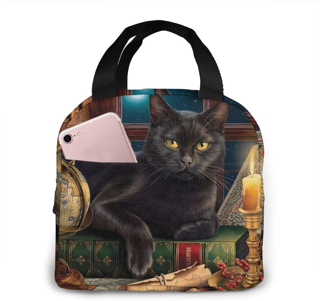Insulated Lunch Bag Thermal Funny Cartoon Cats Tote Bags Cooler Picnic Food Lunch Box Bag For Kids Women Girls Men Children