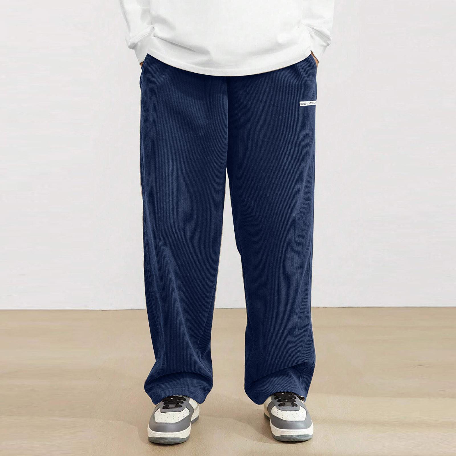 

Casual Sports Pants Men S Fashionable Loose Pants XL Темно-синій