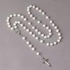 Imitation Pearl Rosary Beads Pendant Chain Handmade Beads Religious Pendants  Christian Jewelry