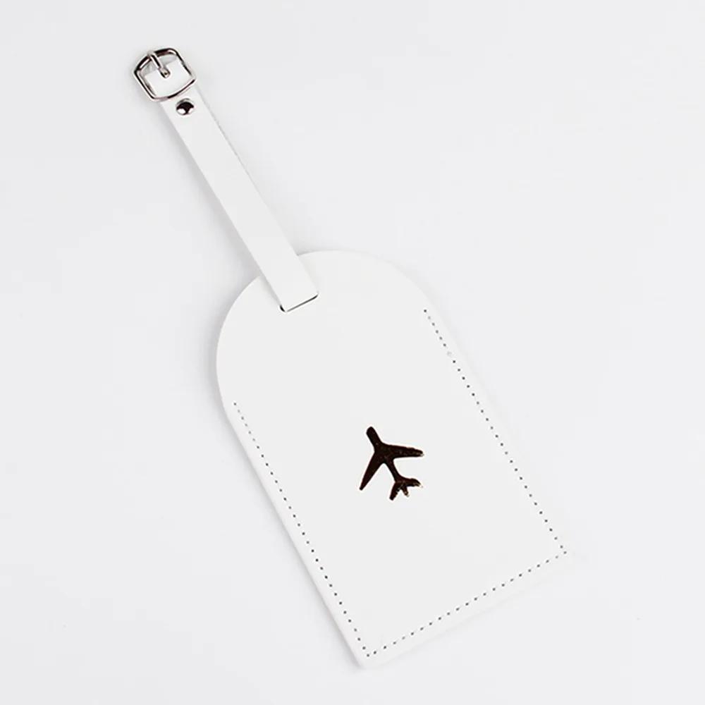 Luggage Tag Suitcase Luggage Label PU Leather Baggage Boarding Bag Tag Portable Travel Accessories Name ID Address Holder