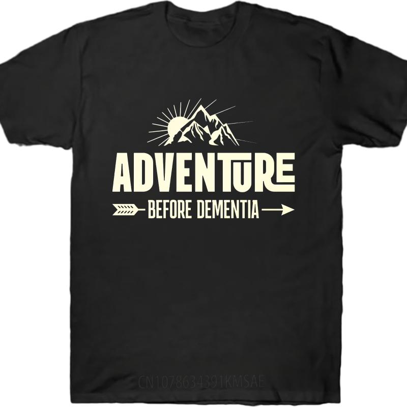Oversized Summer Man tshirt Adventure Before Dementia Mountain Sunburst Short Sleeve Workout Round Neck Tshirt Teeshirt Male