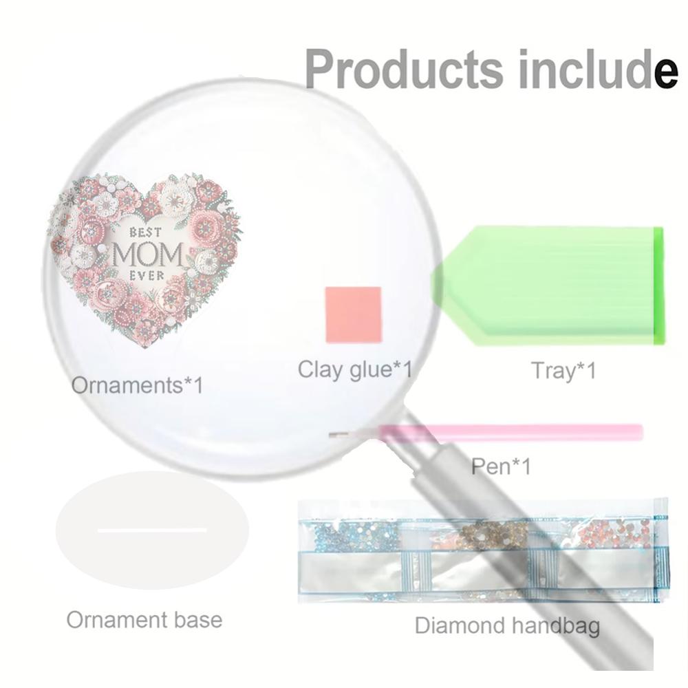 Heart and Animal DIY 2D Flat Acrylic 5D DIY Diamond Art Tabletop Decorations for Adults Beginners Home Table Decor Crafts Gift