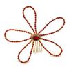 Fairy Rhinestone Hair Accessory Crystal Bridal Wedding Hair Ornament Red Flower Comb Hairpin  Girls