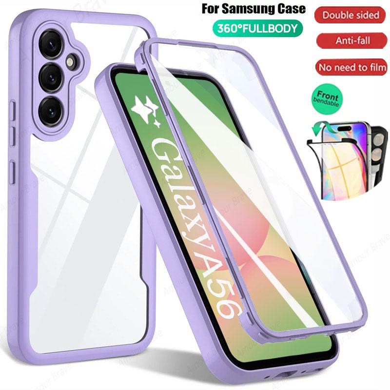 360° ochranný kryt s ochranou obrazovky pro Samsung A56 A36 A26 A16 A54 A35 A15 A14 A34 A53 A52 A32 A33 A25 A55 5G nárazuvzdorné pouzdro